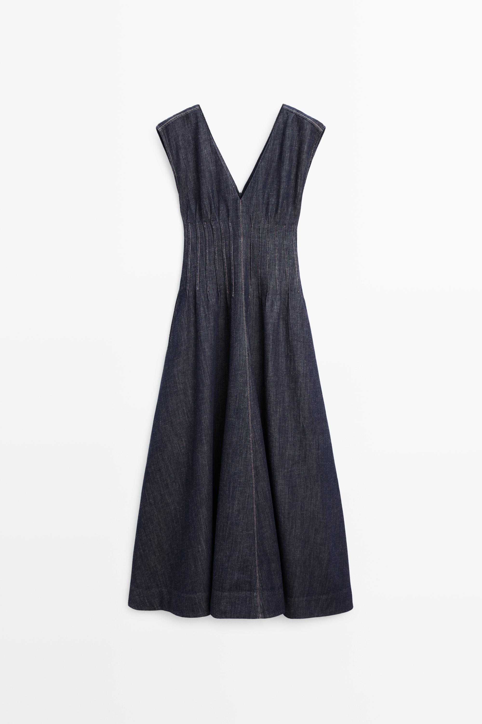 Denim midi dress